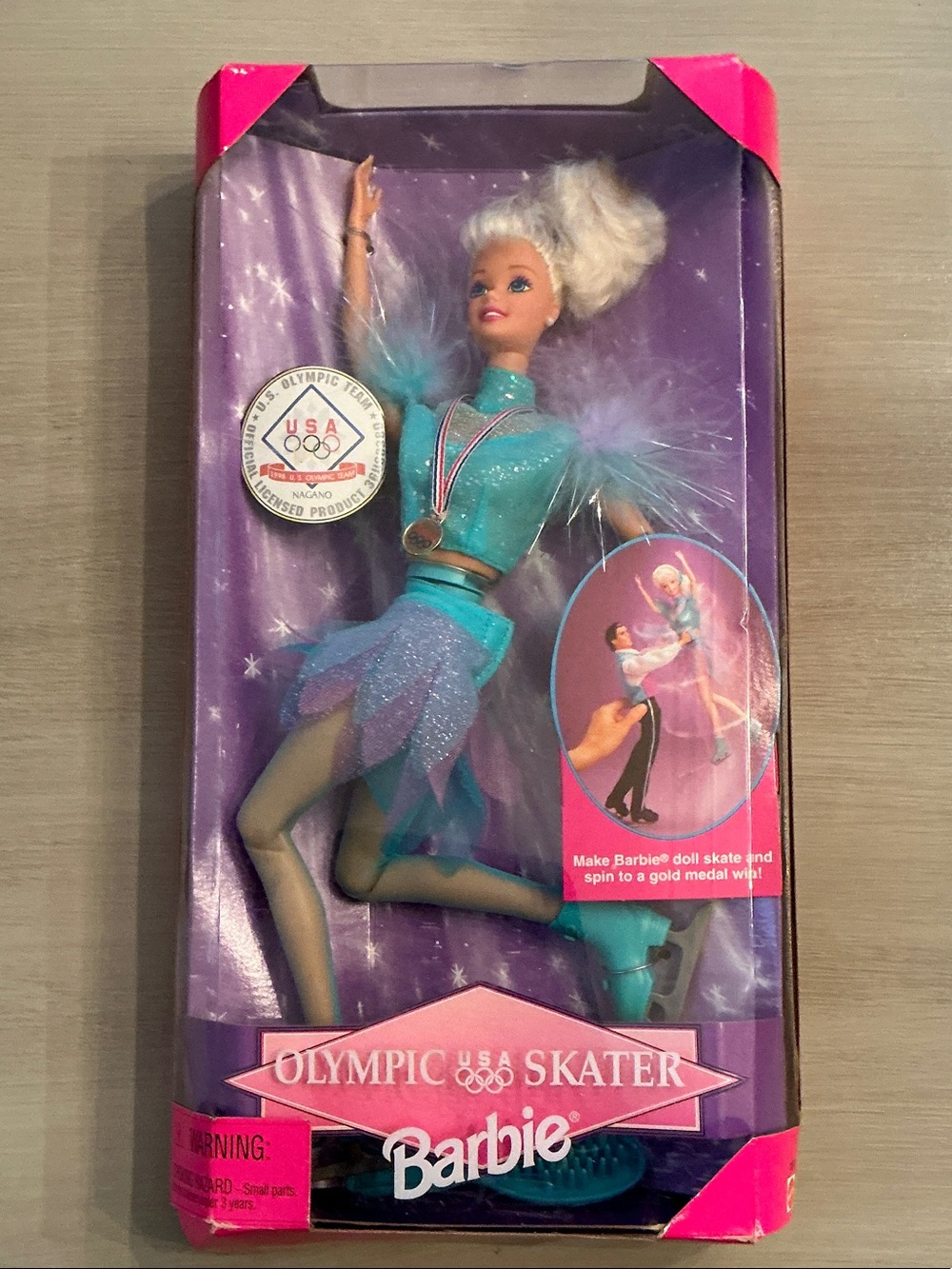 Barbie Olympic Skater Doll - Teal and Purple Costume